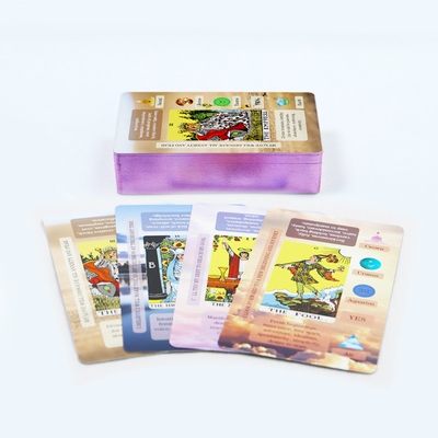 acheter Cartes de tarot russes à bord violet imprimées sur mesure Impression de cartes de tarot détaillées online manufacture