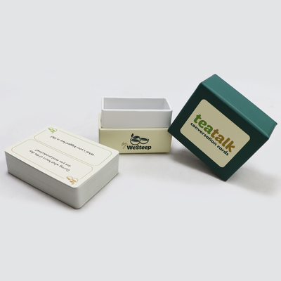 acheter imprimé sur mesure de haute qualité drôle thé parler conversation jeux de cartes d'impression faire vert mignon fille chat jeu de cartes online manufacture