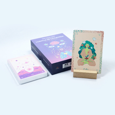 acheter Imprimé sur mesure Pourpre Français Cartes de Tarot Oracle Impression Faire de haute qualité Cartes de Tarot de dames avec sac online manufacture