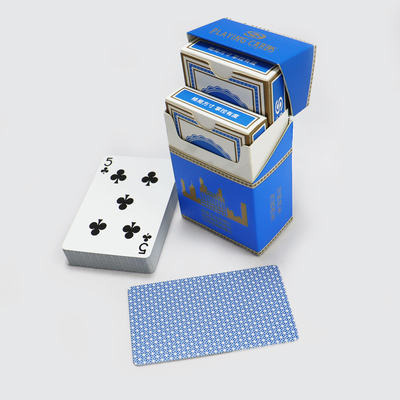 acheter Texturation en lin bleu personnalisé Deux jeux de cartes pour le coffre à cigarettes de luxe online manufacture