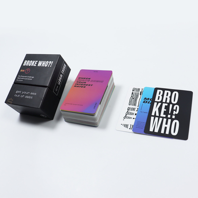 acheter Question positive personnalisée Cartes de jeu financières Imprimé par usine Adultes rembourser sa dette Cartes de jeu financières avec couvercle et boîte de base online manufacture