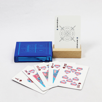 acheter Cartes de poker en papier noir allemand avec cœur imprimé, cartes à jouer personnalisées avec estampage or bleu national online manufacture