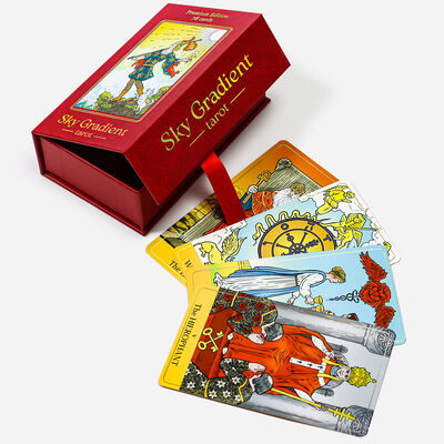 acheter Cartes de Tarot personnalisées avec impression dorée, bord rouge de luxe et boîte online manufacture