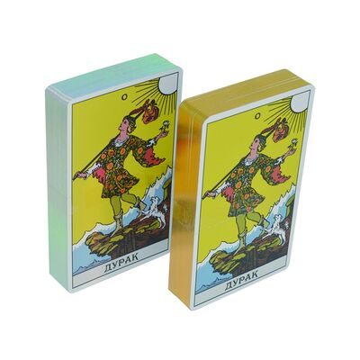 acheter Cartes de Tarot Holographiques à Bordure Dorée avec Design Personnalisé, Taille 57*87mm et livret d'instructions online manufacture