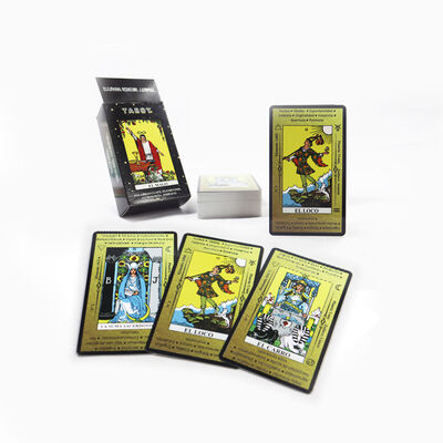 acheter Cartes de tarot personnalisées 310gsm Black Core Paper avec échantillon gratuit pour jeu d'oracle personnalisé online manufacture