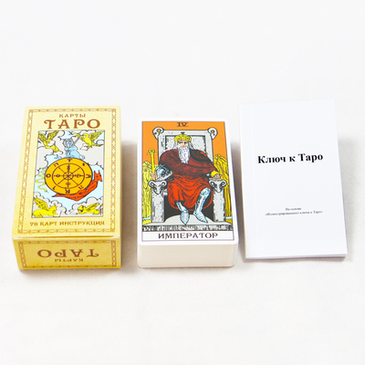 Affichage de papier sur mesure en Russie Cartes de tarot Jouer au jeu de cartes Deck With Box