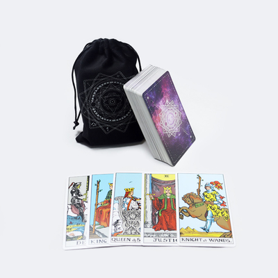 Fabricant imprimé mazo de tarot para principiantes impression personnalisée élégant velours wrap tarot deck
