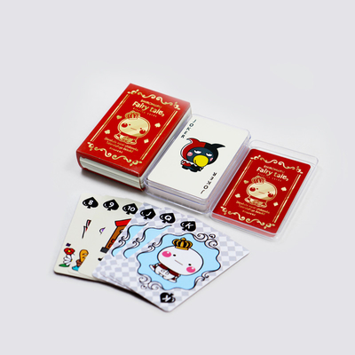 Cartes de jeu de dessins animés de style sympathique Cartes de poker avec boîte en plastique