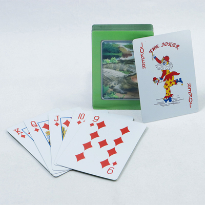 Jeux de cartes en plastique résistant à l'eau en 3D vert