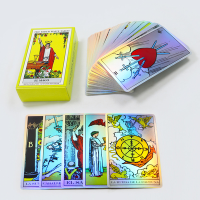 Vente en gros de cartes de tarot d'oracle personnalisées imprimant des cartes de jeu au laser avec livret