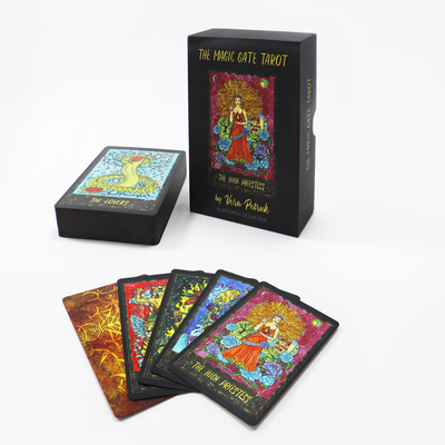 Meilleur vendeur d'usine Impression personnalisée Oracle Deck en feuille d'or Cartes de jeu de société de haute qualité avec boîte rigide
