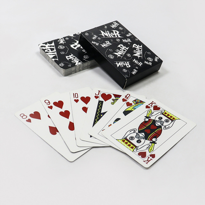 gros de cartes à jouer automatique noir poker logo personnalisé propre conception impression pleine couleur fabrication