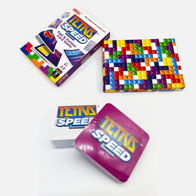 Conception personnalisée Cartes de jeu de vitesse Tetris Solitaire de couleur Cartes éducatives pour enfants