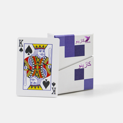 Cartes à jouer en plastique lavable imprimées sur mesure avec une texture en lin arrière foncé Taille normale
