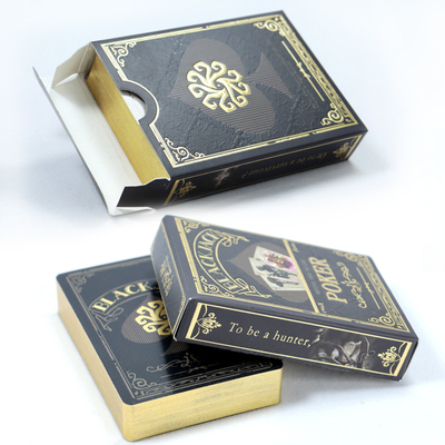 Des conceptions personnalisées de luxe Golden Edge Jouer aux cartes Poker Avec l'impression et la boîte en feuille d'or