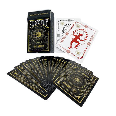 Conception personnalisée Acceptable Foil d'or noir Cartes de jeu pour le jeu de fête En écologique