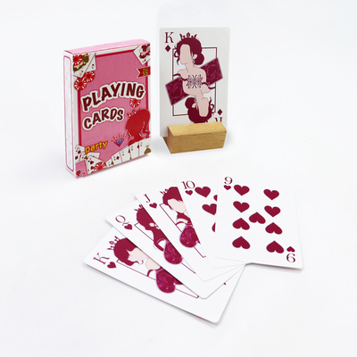 Impression en CMYK de jeux de table personnalisés pour la famille et de cartes à jouer de la reine rose avec logo personnalisé