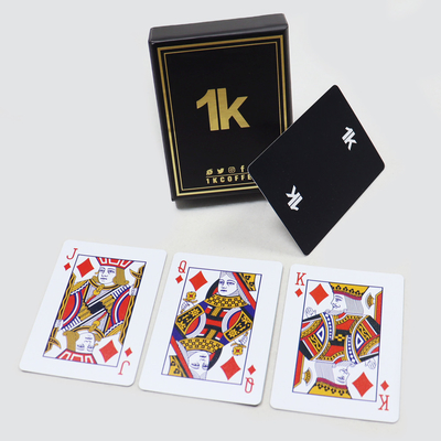 Cartes de poker imprimées de qualité durable de casino Allemagne Cartes de jeu en papier noir