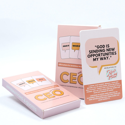 Carte d'affirmation inspirante imprimée sur mesure pour femmes