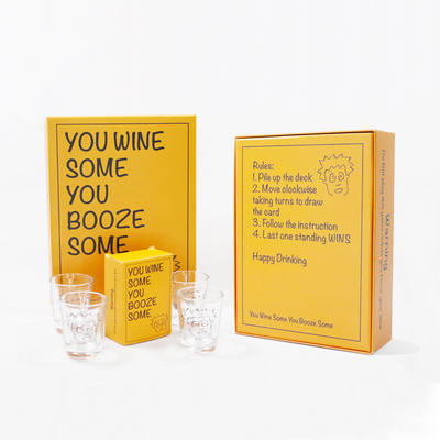 CMYK / couleurs Pantone Impression personnalisée jaune boisson carte de jeu de l'alcool pour le plaisir de la fête américaine
