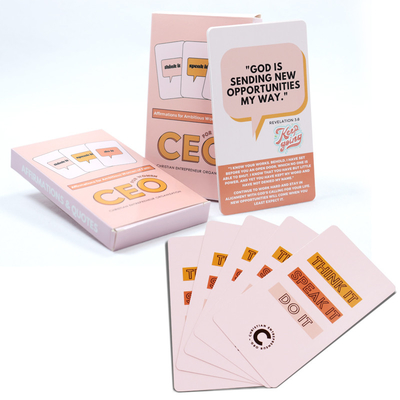 Cartes d'affirmation roses Conception personnalisée pour les affirmations positives quotidiennes et la motivation