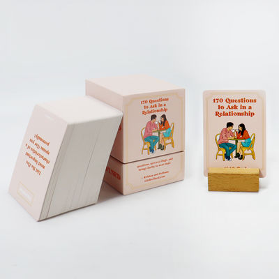 Jeu de cartes flash avec affirmations positives et logo de broderie 3D personnalisé pour adultes