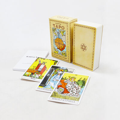 Customized Design 310gsm Black Core Paper Tarot Cards with Guidebook for Divination