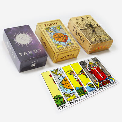 Cartes de tarot imprimables de conception personnalisée avec papier noir de 310 grammes et guide inclus