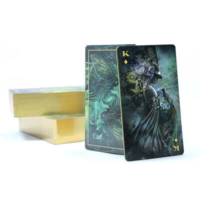 Cartes de Tarot avec Design Personnalisé en Papier Noir 310gsm et Guide Inclus