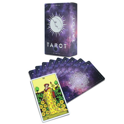Cartes de Tarot imprimées sur mesure en papier noir 310 g/m² avec livret de guide dans des tailles personnalisées