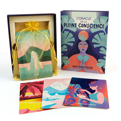 Des cartes de tarot divines personnalisées avec un timbre en or et un couvercle et une boîte de base