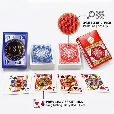 Deck de poker en papier noir allemand haut de gamme avec finition en lin pour un usage professionnel au casino