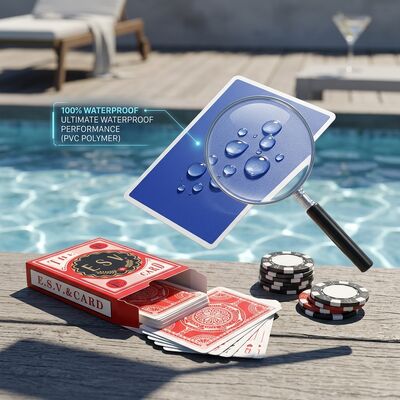 100 pour cent imperméable à l'eau PVC plastique cartes de jeu pour la piscine et le casino en plein air divertissement de jeu