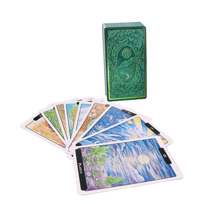 cartes de tarot de 100x150mm avec des cartes de jeu Matt Golden Foil Green Color